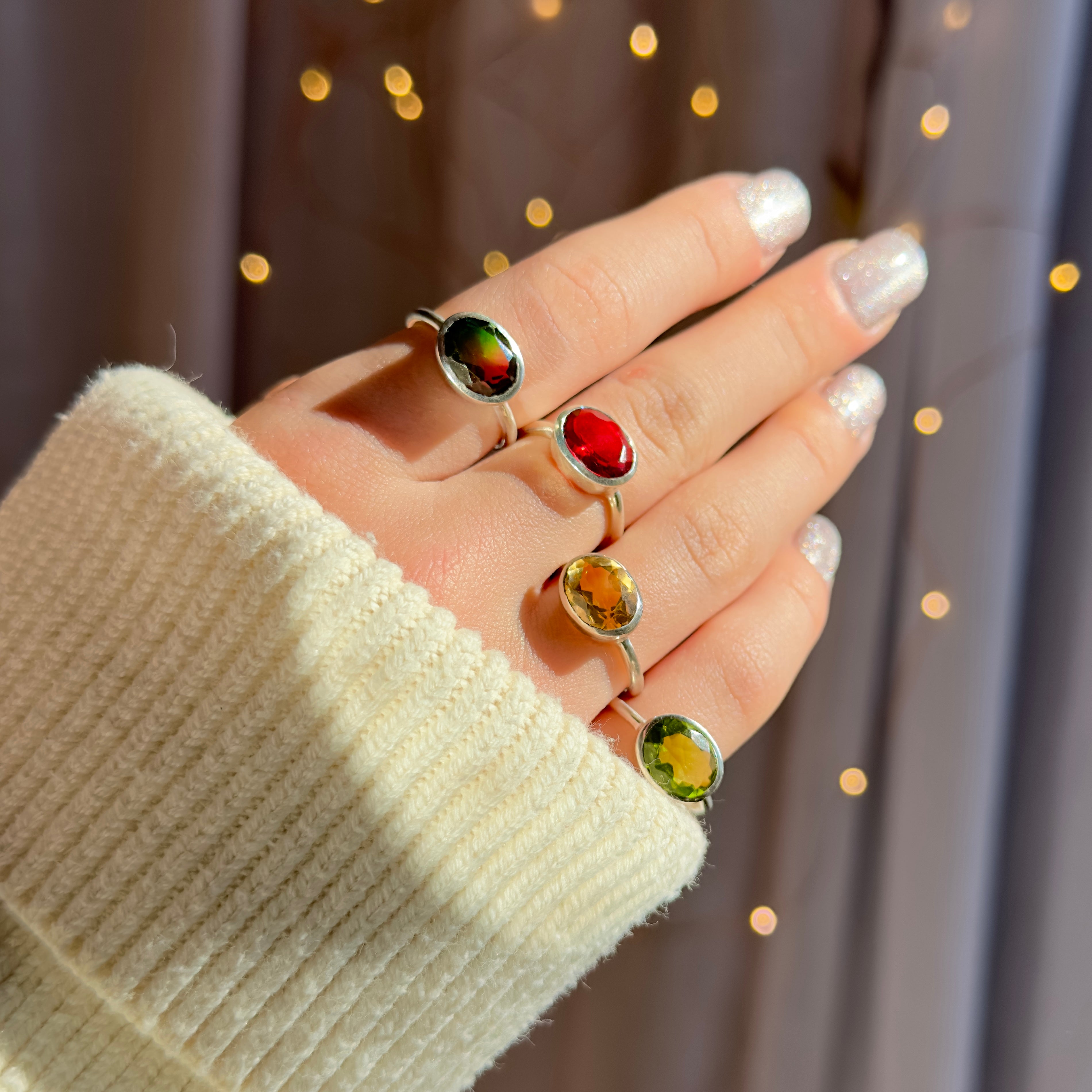 stackable birthstone rings, birthstone statement rings, solitaire gemstone ring, large birthstone ring, personalized birthstone jewelry, family birthstone stack rings, sterling silver birthstone ring, custom gemstone ring