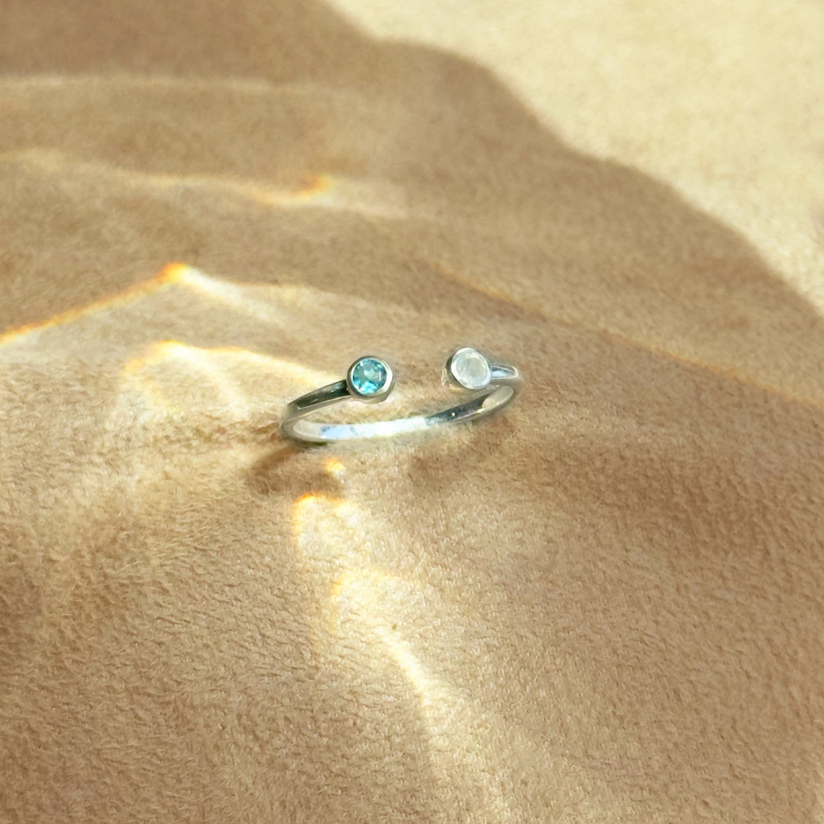 couples birthstone ring, adjustable birthstone ring, custom birthstone jewelry, personalized couple ring, two stone birthstone ring, sterling silver, his and hers birthstone ring