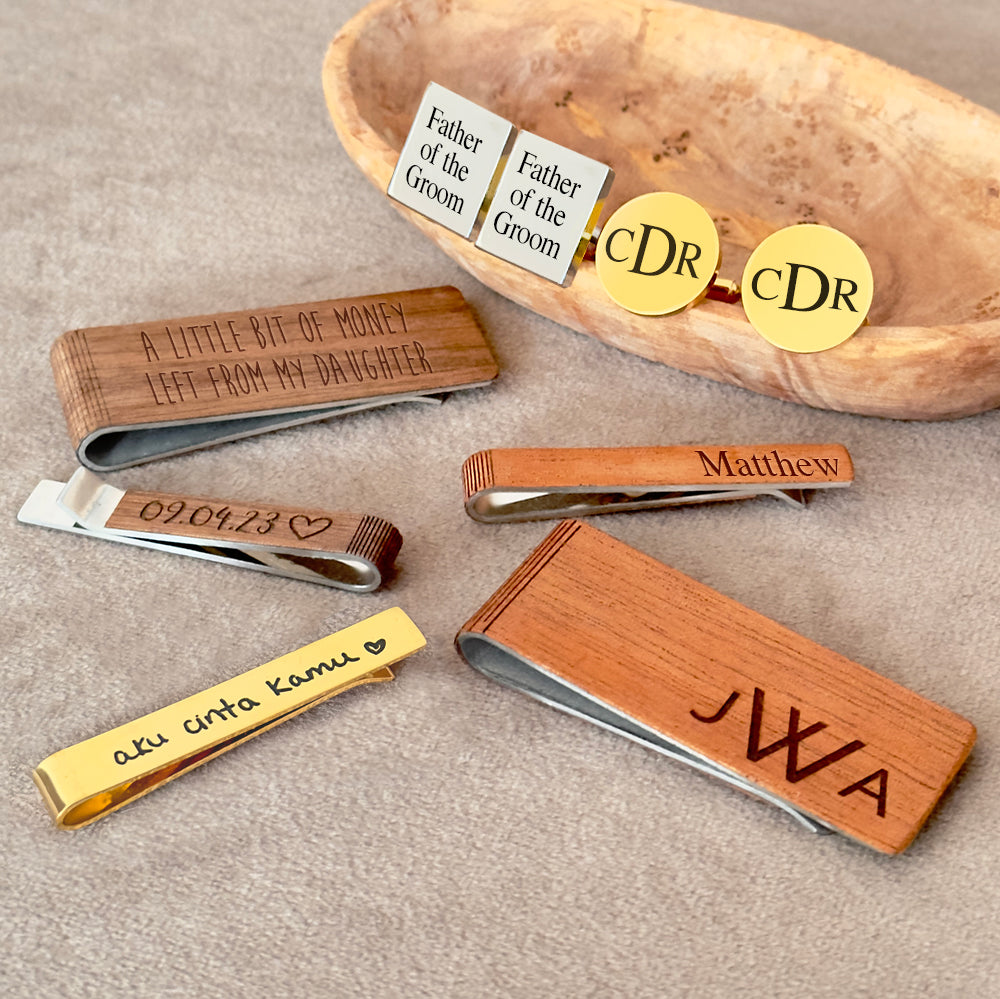 Classic Gifts for Him: Personalized Cufflinks & Tie Clips for Father’s Day, Prom & Graduation