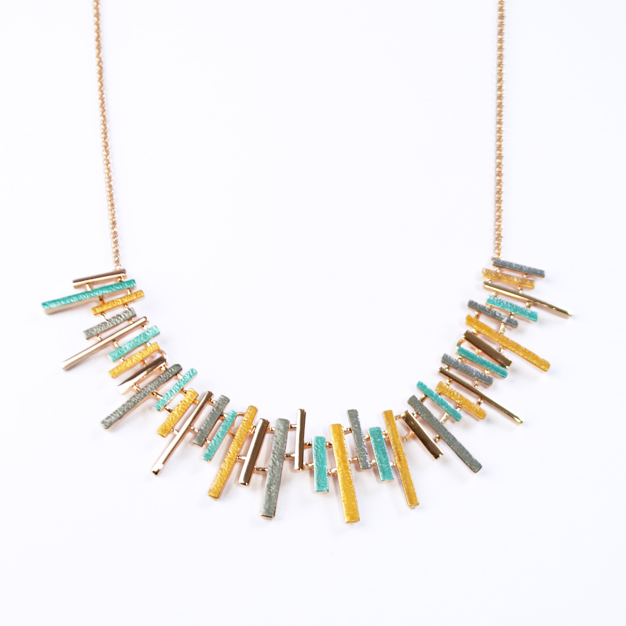 Custom Sun Ray Necklace, Boho Style Statement Necklace, Geometric Lines Collar Necklace, Gold, Rose Gold, Silver, Boho Abstract Jewelry Gift for Women