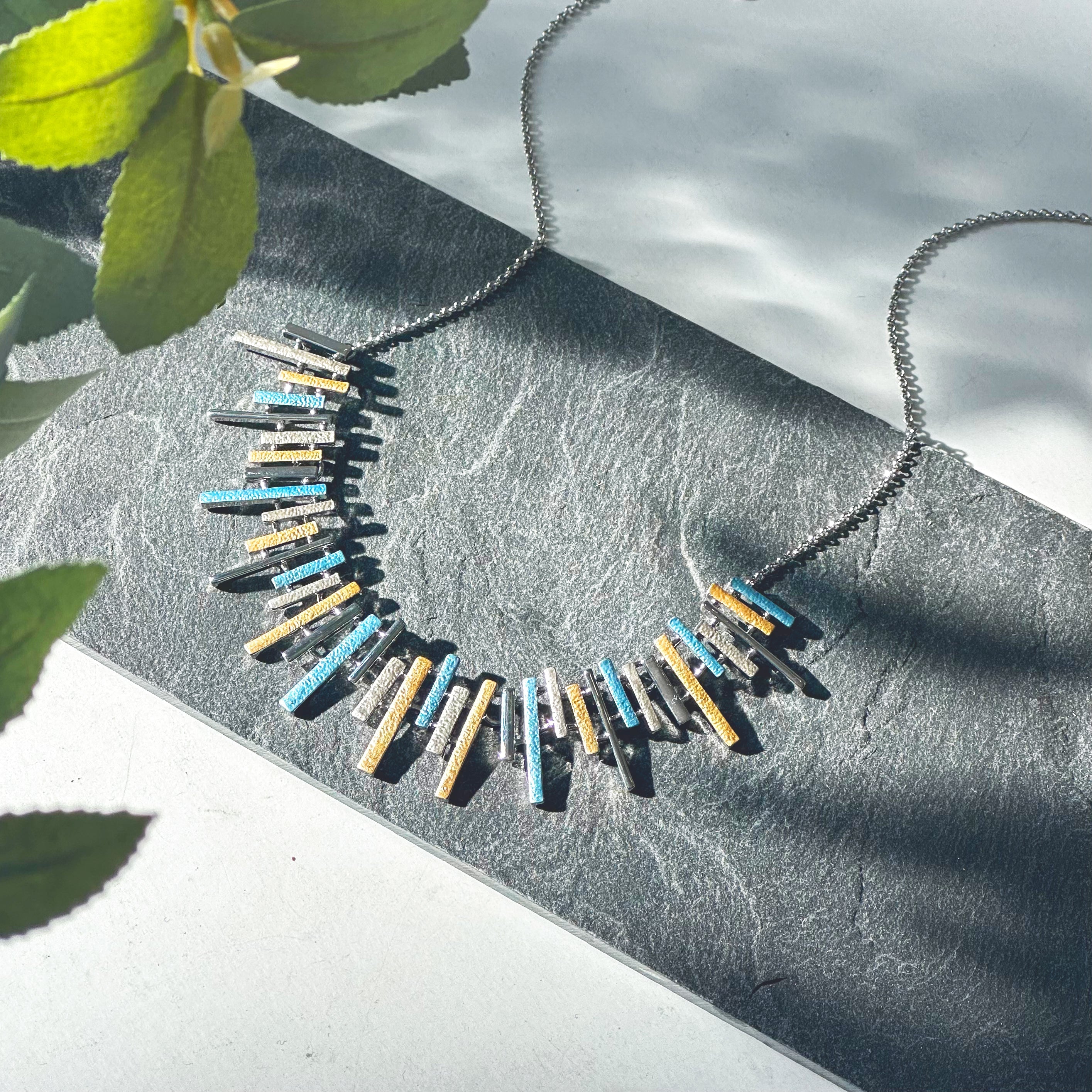 Custom Sun Ray Jewelry Set, Boho Style Statement Necklace and Earrings, Gold, Rose Gold, Silver, Boho Abstract Geometric Lines Jewelry Gift for Women