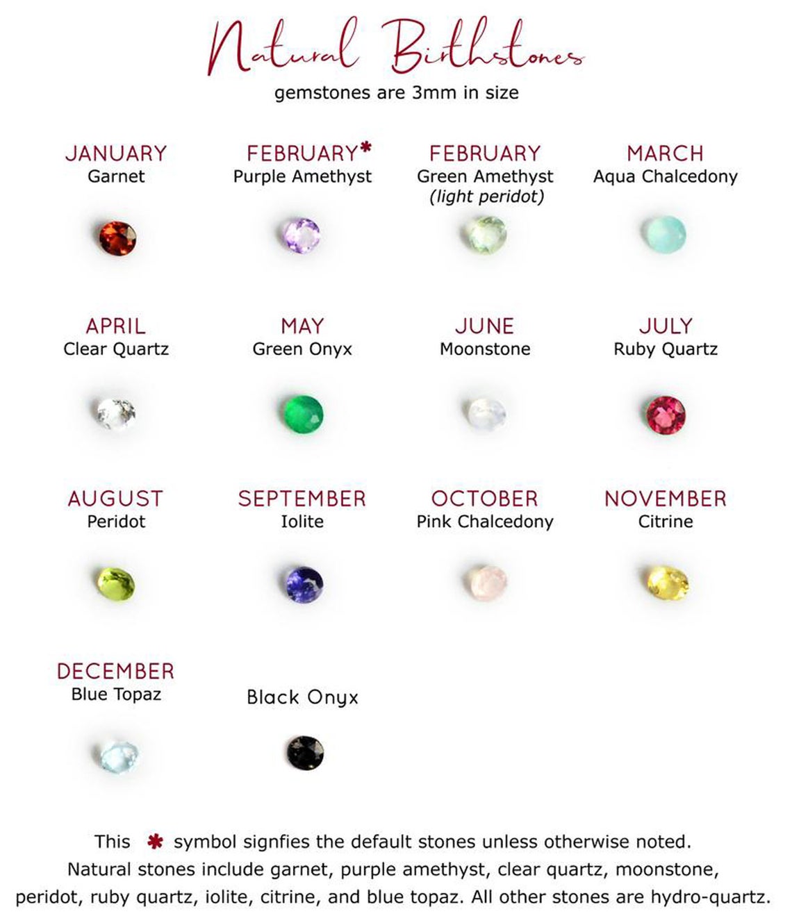 3mm birthstones gemstones for all months natural birthstones