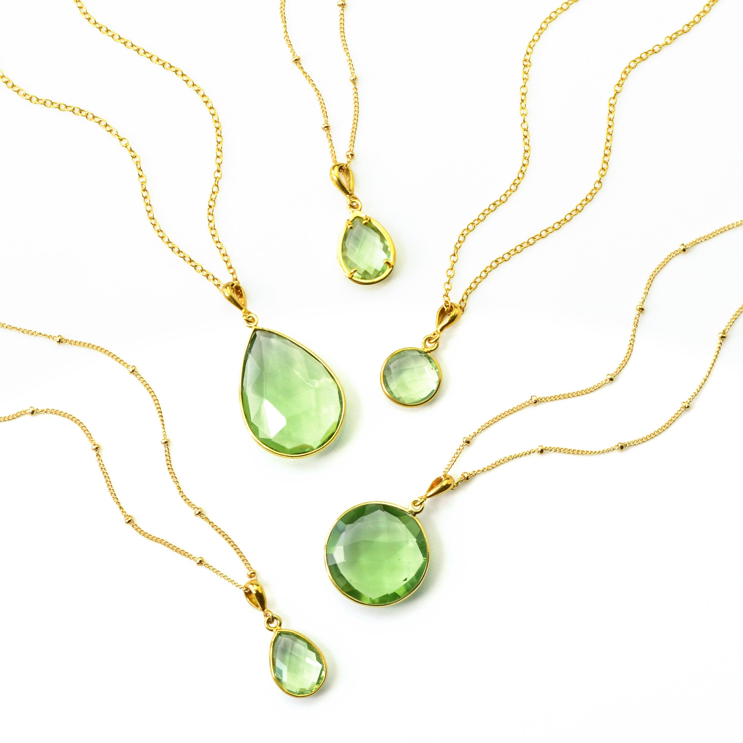 Green Amethyst Necklace : February Birthstone
