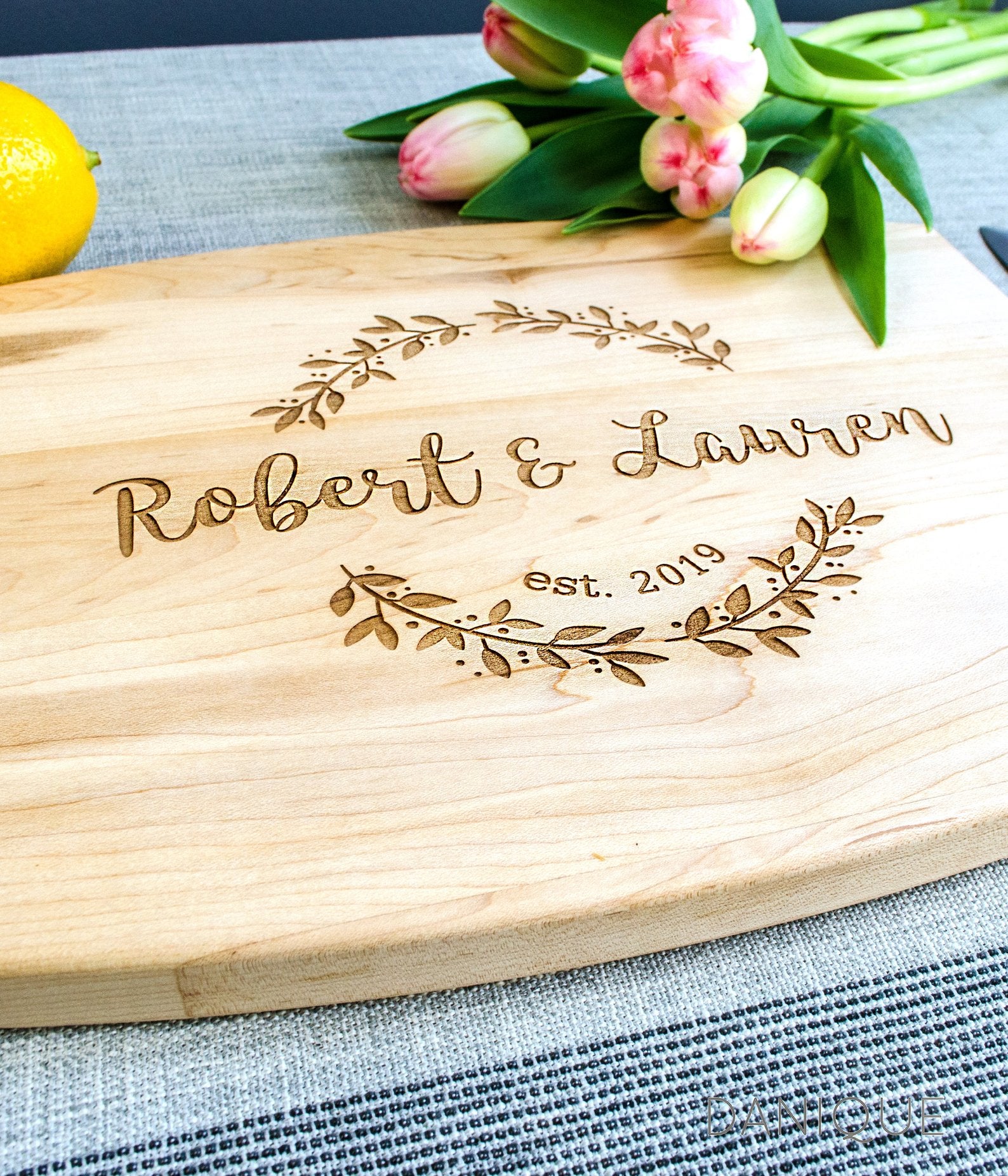 wreath, personalized gift, engraved present