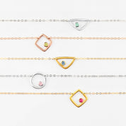 Shop the entire eden collection our open geometric shapes include triangle, square/diamond or circle all available in silver, gold or rose gold.