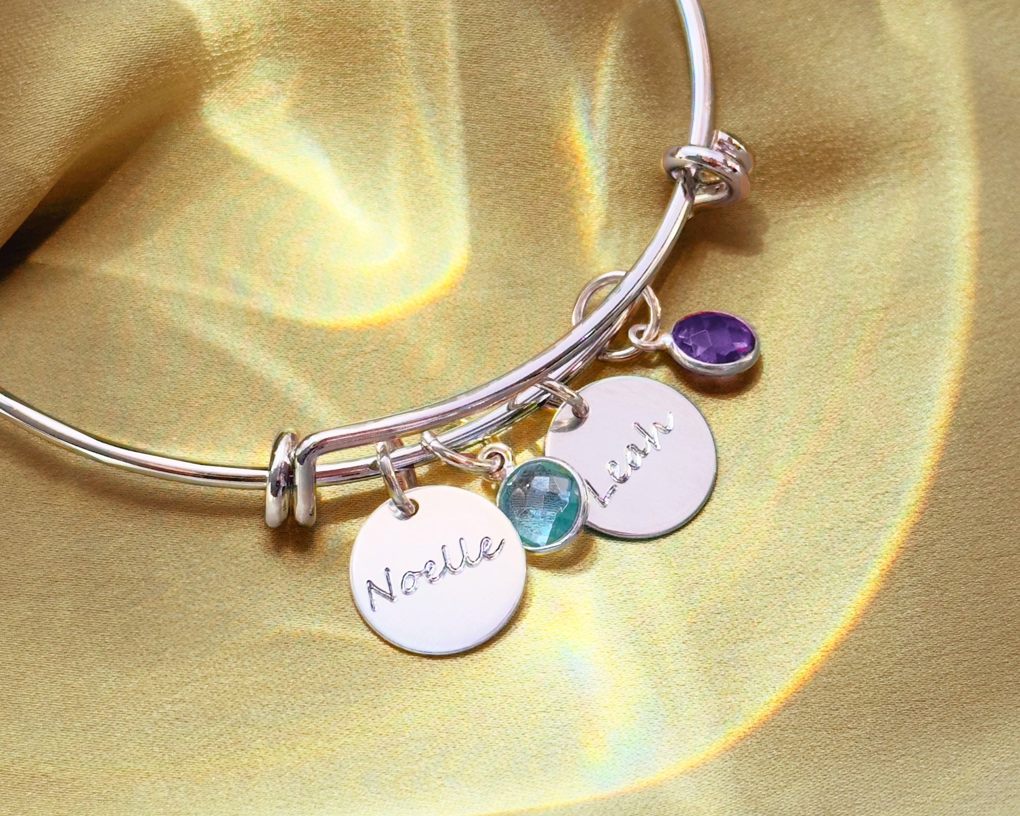 personalized bangle bracelet, custom name bracelet, engraved name jewelry, birthstone bangle, mom bracelet with kids' names