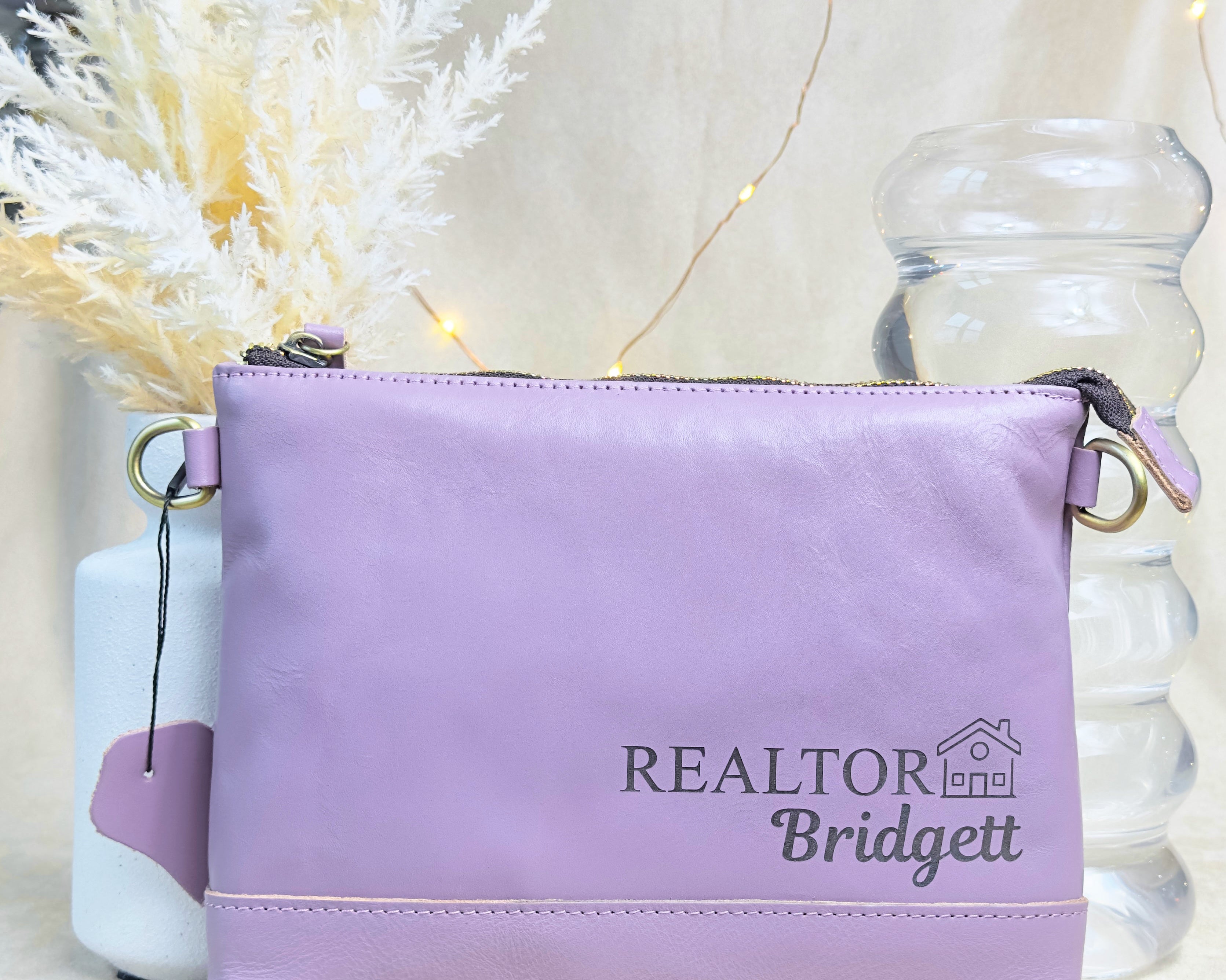 engraved lavender leather bag, personalized bag for her, gift for mom, gift for her, christmas gift, leather anniversary gift, custom purse, custom bag, wristlet, anniversary gift for her, birthday gift, valentine's day gift, unique gifts for her