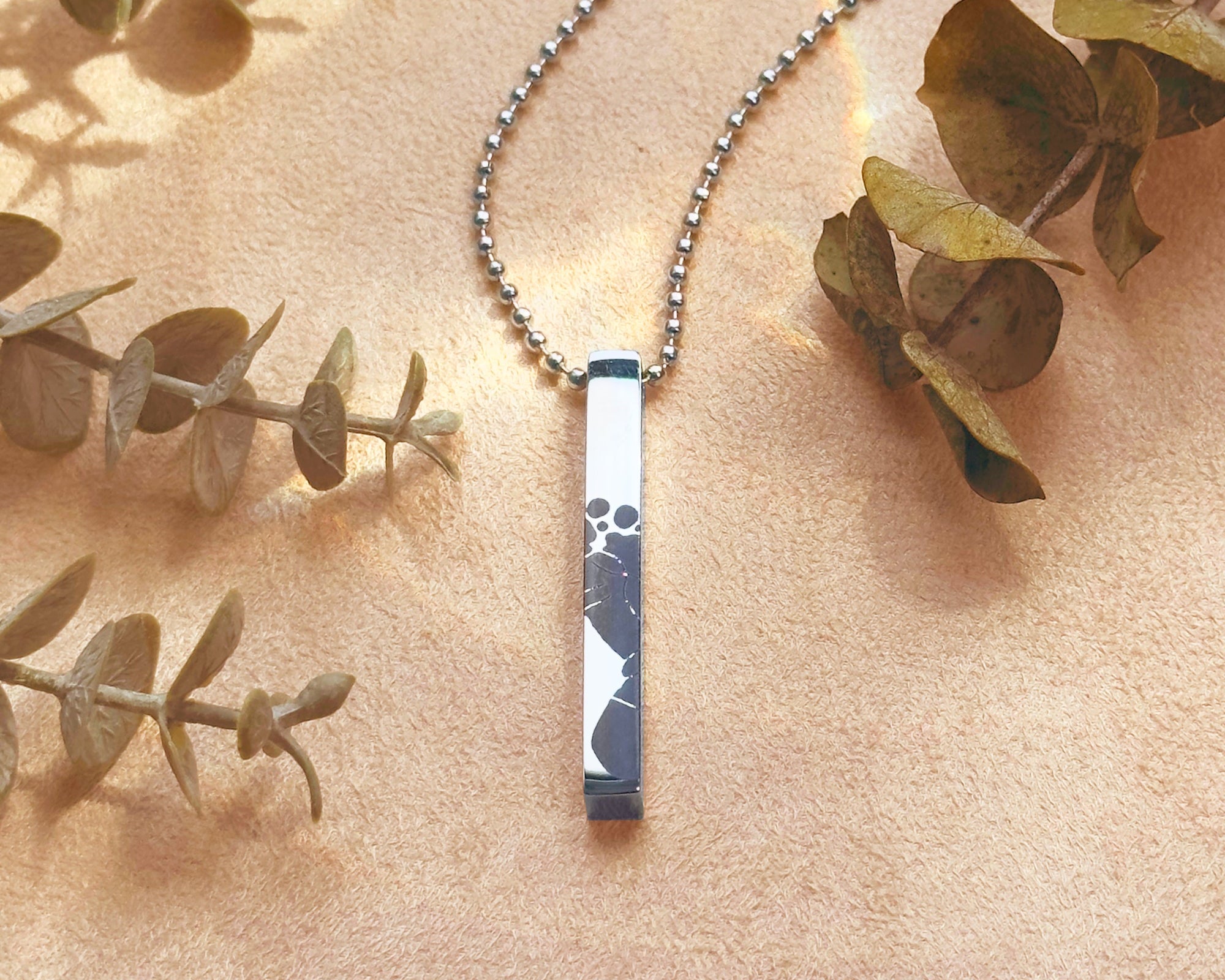 3d bar necklace, gift for him, mens jewelry, engraved necklace, footprint necklace, unique gifts for him, fathers day gifts for dad, gifts for him, christmas gift for him, birthday gift, valentine's day git, anniversary gift