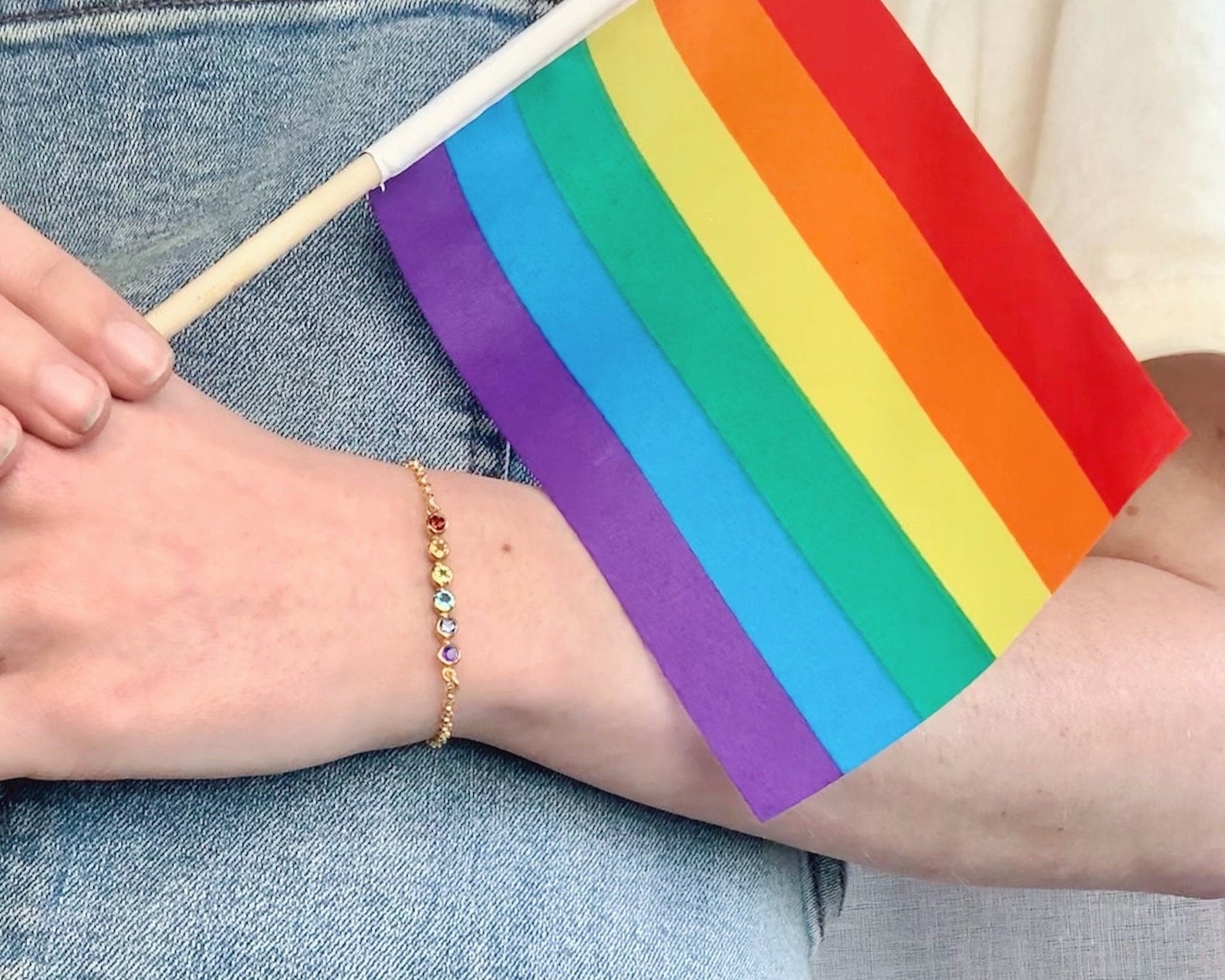 pride jewelry, rainbow birthstone bracelet, LGBTQ jewelry, pride flag bracelet, custom pride necklace, lesbian pride jewelry, transgender pride bracelet, minimalist pride jewelry, pride month gift, LGBTQ gifts