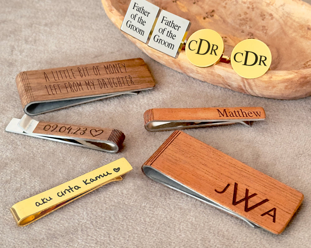 Classic Gifts for Him: Personalized Cufflinks & Tie Clips for Father’s Day, Prom & Graduation