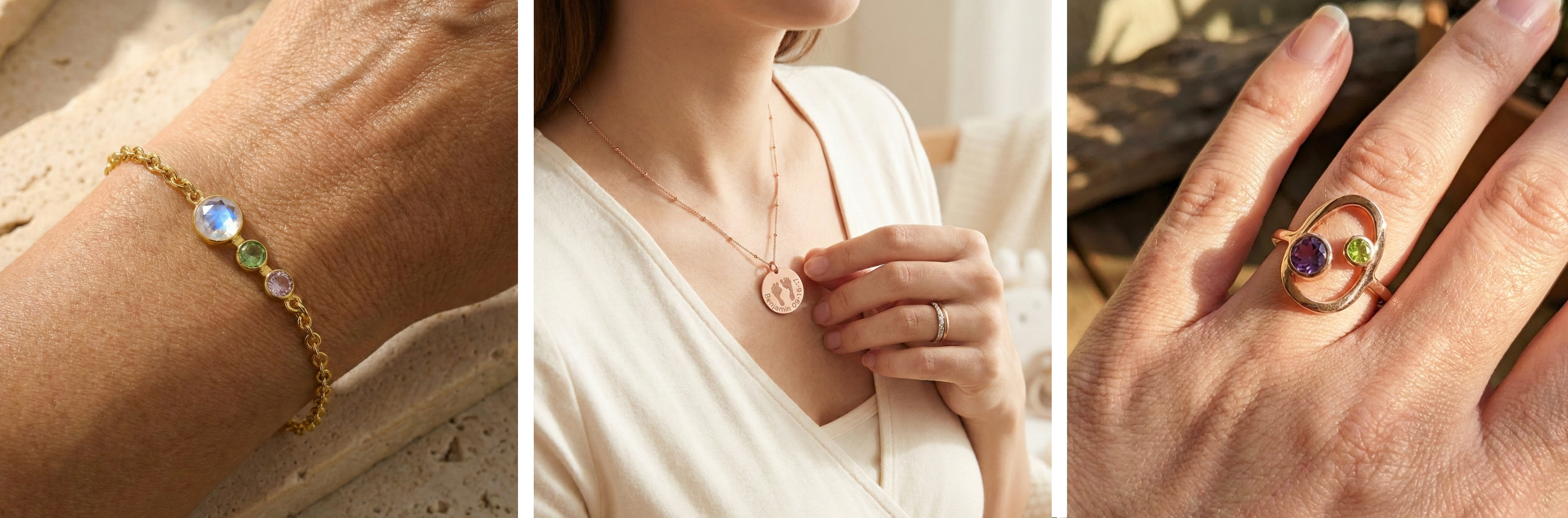 A collection of Mother's and Grandmother's jewelry and gifts for Mother's Day.