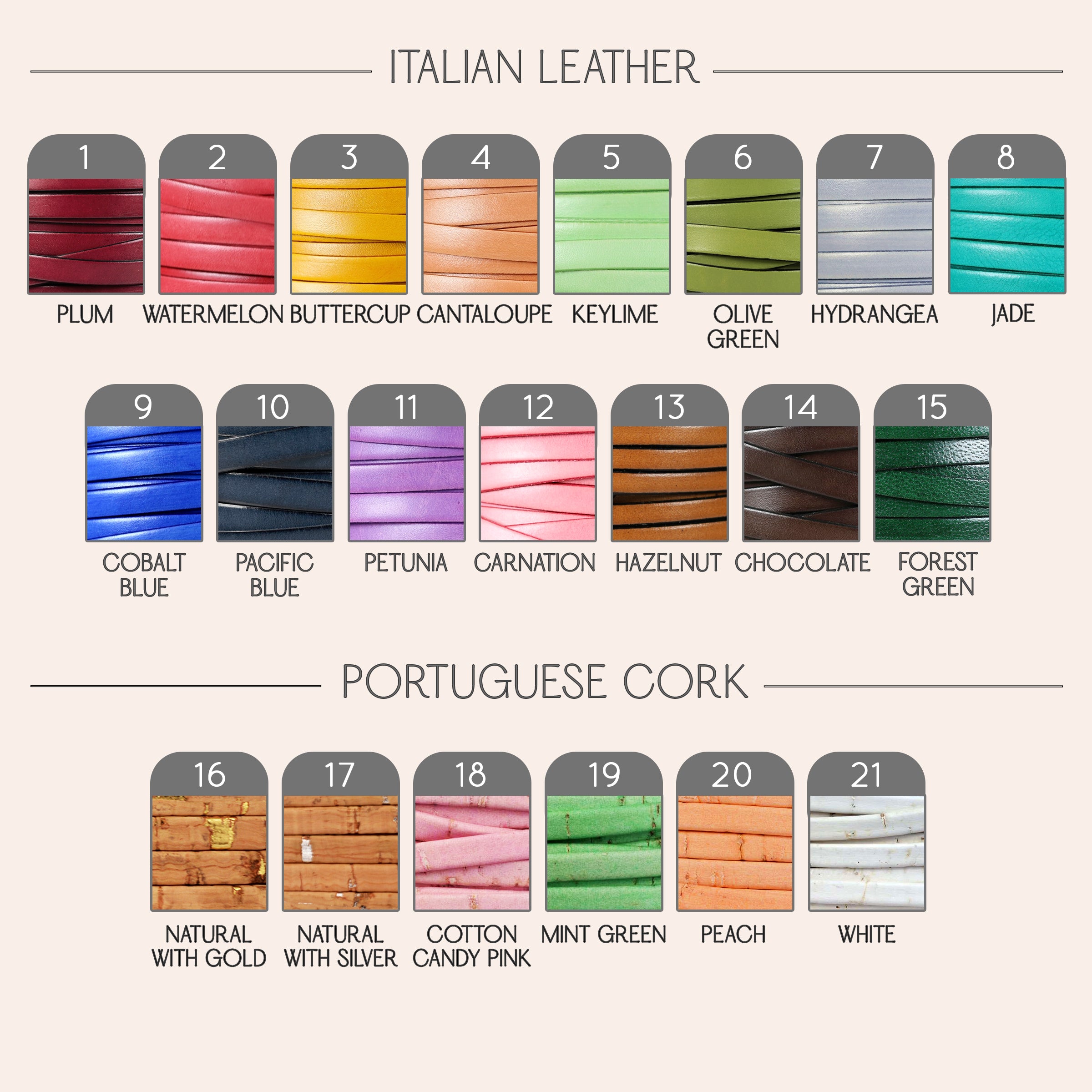Personalized keychains made out of natural genuine Italian leather. A variety of colors is available: plum, watermelon, buttercup, cantaloupe, keylime, olive green, hydrangea, jade, cobalt blue, pacific blue, petunia, carnation, hazelnut, chocolate.