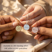 Dainty Initial Disc Necklace, Personalized Initial Necklace for Women, Sterling Silver or Gold Filled Jewelry for Her, Engraved Mother's Day Jewelry