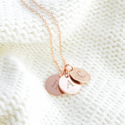 Personalized initial disc rose gold necklace, custom necklace for graduation, letter pendant necklace, family tree jewelry, dainty initial necklace, gift for mom, custom name necklace, engraved graduation gift, layered charm necklace, unique initial pendant