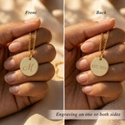 Dainty Initial Disc Necklace, Personalized Initial Necklace for Women, Sterling Silver or Gold Filled Jewelry for Her, Engraved Mother's Day Jewelry