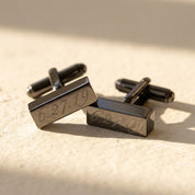 Monogram Bar Cufflinks with Name, Initials, or Date, Cuff Links for Men, Stainless Gold, Silver, Black, Stocking Stuffer Gift for Men, Groomsmen Gifts