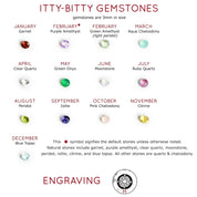 Gemstone options for pendants -Garnet, Purple and Green Amethyst, Aqua Chalcedony, Clear Quartz, Green Onyx, Moonstone, Ruby, Peridot, Iolite, Pink Chalcedony, Citrine, Blue Topaz. Optional Engraving for Custom Initial on the bottom of pendant