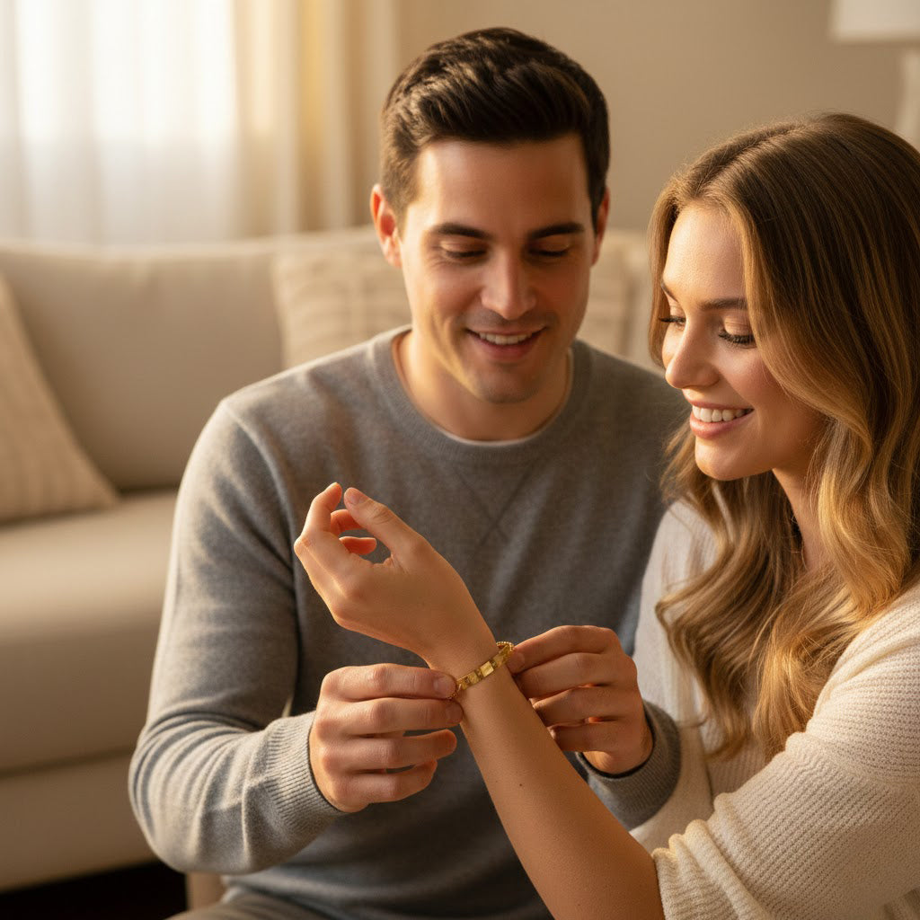 Personalized engraved bar bracelet gift moment, custom name bar bracelet given as romantic anniversary or birthday jewelry gift