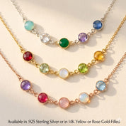 Minimalist birthstone necklace for mom and grandma in gold, rose gold, sterling silver