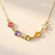 Custom family necklace with multiple birthstones for grandma gift