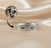 Custom Actual Dog or Pet Nose Print Engraved Wide Fingerband Ring [6mm]