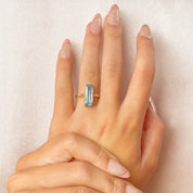 Sky Blue Topaz Bar Ring : December Birthstone