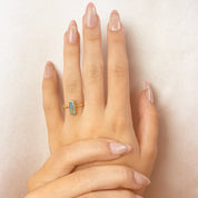 Tiny Sky Blue Topaz Bar Ring : December Birthstone