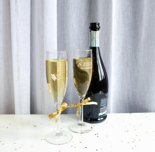 Personalized New Grad Champagne Flute