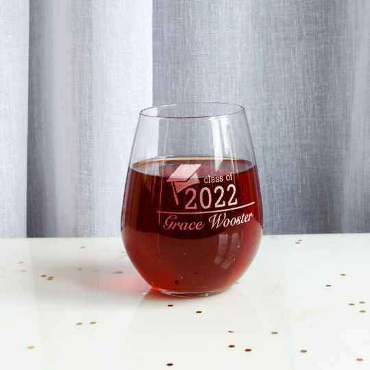 Personalized Graduation Wine Glass