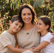 Dainty gold birthstone bar necklace for mom with children’s birthstones, sentimental family necklace gift for Mother’s Day or new mom