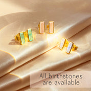Tiny gemstone bar stud earrings available in all birthstones