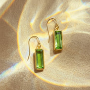Peridot Bar Earrings : August Birthstone : Adira Series
