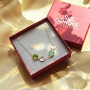 Natural birthstone chart for personalized mom necklace with initial charms