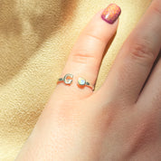 Adjustable Initial & Birthstone Ring