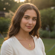 Young woman wearing white butterfly wing necklace with birthstones, minimalist boho style pendant, custom engraved birthstone jewelry gift for her