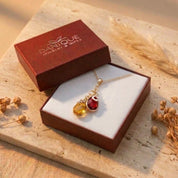 Personalized family birthstone necklace in Danique Jewelry gift box
