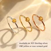 Tiny round rings available in sterling silver, yellow gold, and rose gold