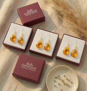 citrine earrings gift box packaging jewelry gift for her november birthstone