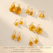 citrine jewelry set necklace and earrings yellow gemstone matching set
