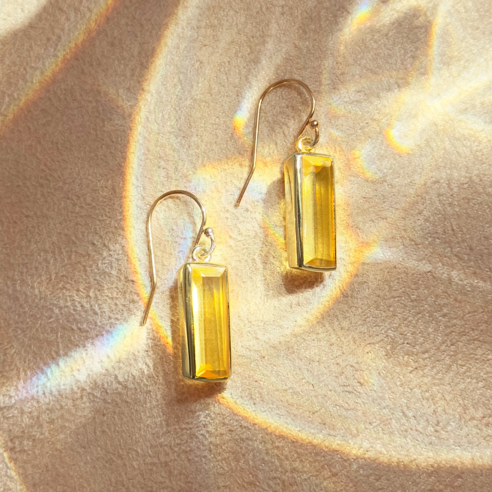 Citrine Bar Earrings : November Birthstone : Adira Series