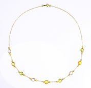 Taylor Swift-inspired birthstone necklace gold plated with 9 birthstones. music lover jewelry, music lover gift, valentines day, birthstone jewelry, birth month jewelry, peridot, clear quartz, citrine gemstones, custom layering necklace