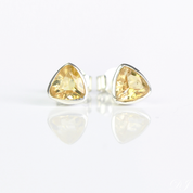 Minimalist Citrine Triangle Studs • November Birthstone