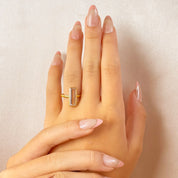Clear Quartz Bar Ring : April Birthstone