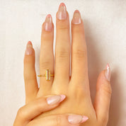 Tiny Clear Quartz Bar Ring : April Birthstone