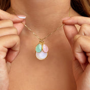 Custom Mother's Teardrop Necklace with Children's Birthstones, Personalized Mom Jewelry, Sterling Silver, Gold, Rose Gold, Birthday Gift for Mom