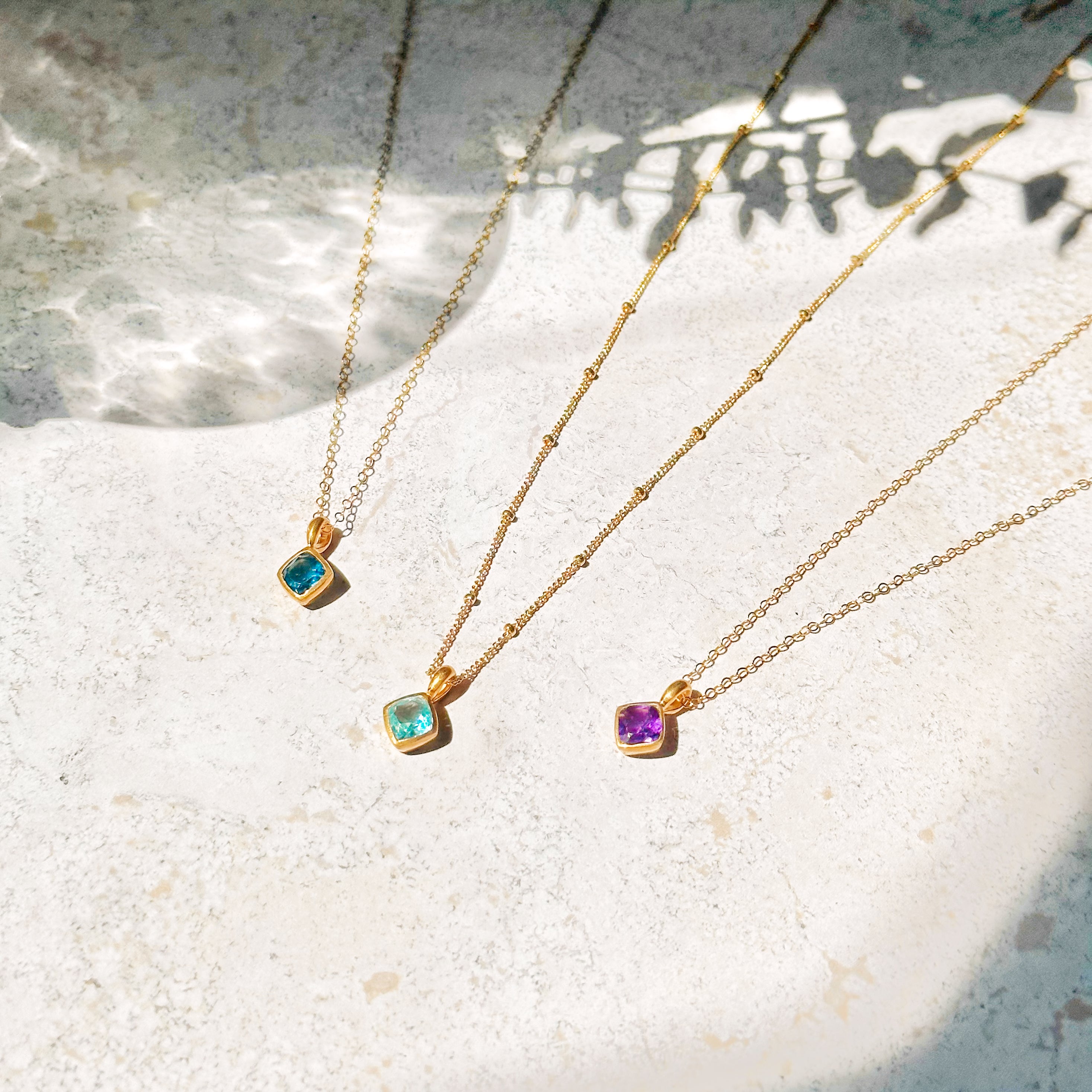 Diamond Shape Birthstone Necklace