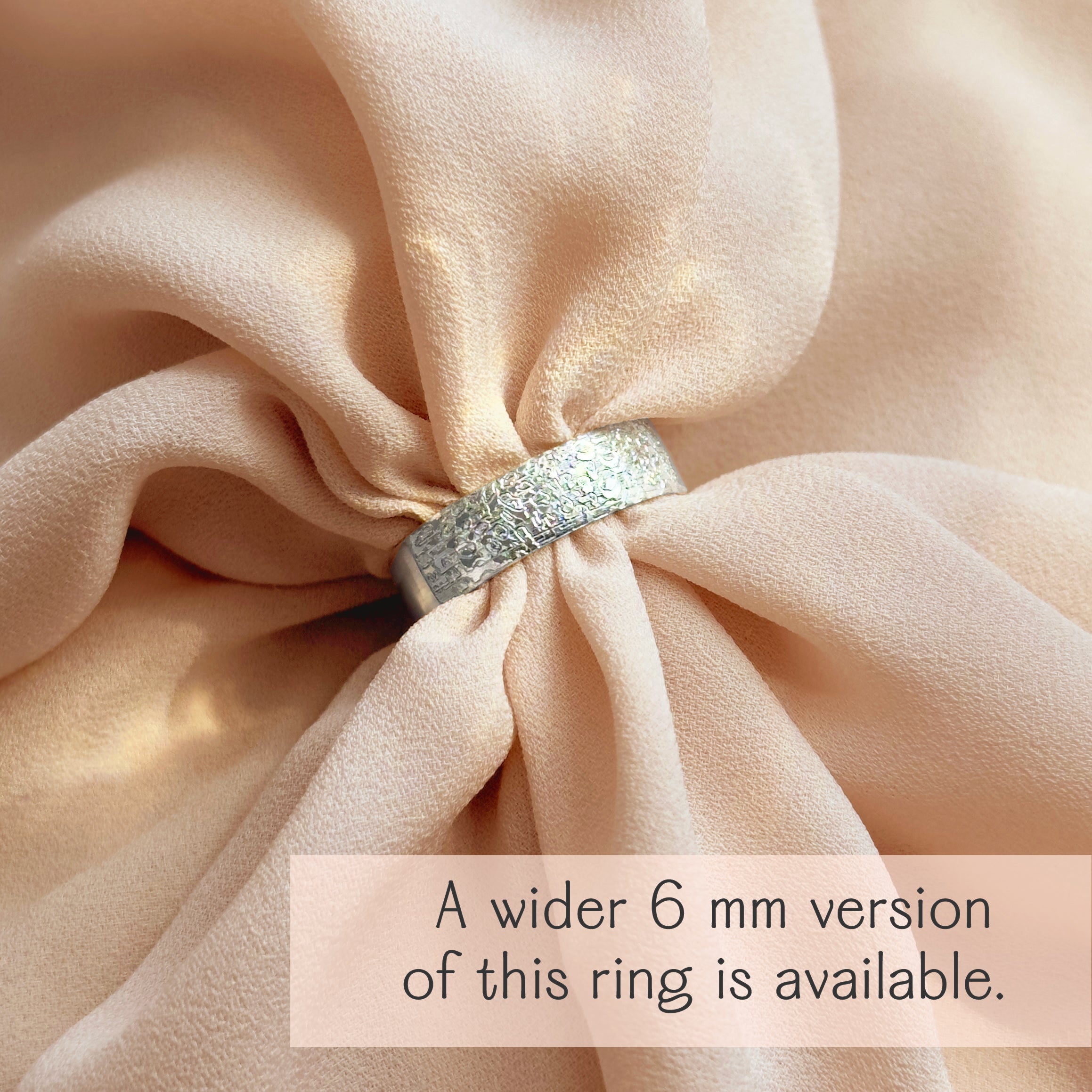 Custom Actual Dog or Pet Nose Print Engraved Wide Fingerband Ring [6mm]