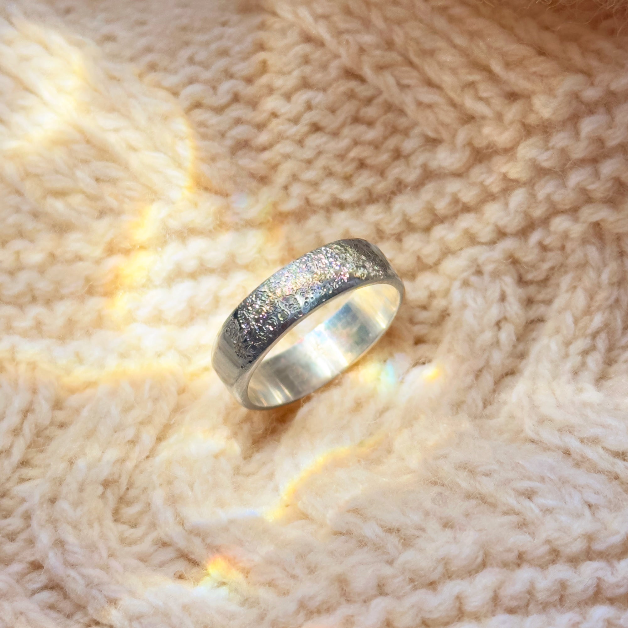 Custom Actual Dog or Pet Nose Print Engraved Wide Fingerband Ring [6mm]
