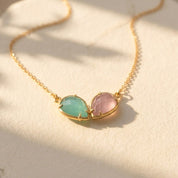 Mother's Necklace, Mom of Two Birthstone Necklace Pendant (Copy)