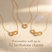 6. Customization image
Personalized open circle family necklaces shown with different numbers of birthstone charms, customizable up to 12